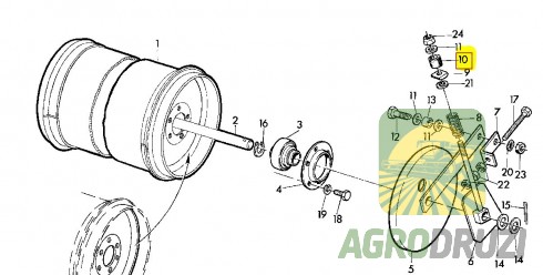 Втулка гумова 17x38x39 Kramp John Deere P49545