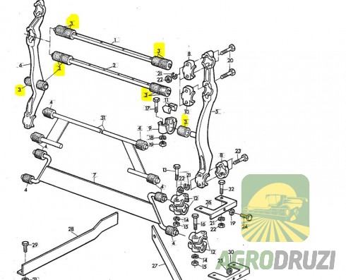 Втулка гумова 17x38x39 Kramp John Deere P49545