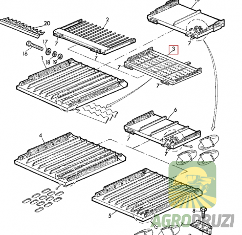 Подовжувач сита жалюзійного 470x720mm John Deere AZ23420