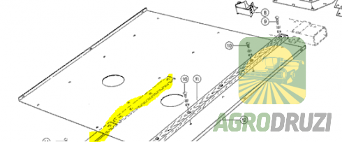 Направляюча ланцюга похилої камери L=444mm Claas 630570