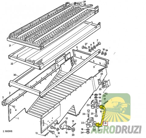Б/в кріплення грохота John Deere AZ19245
