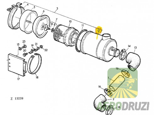 Корпус повітряного фільтра John Deere AH21283