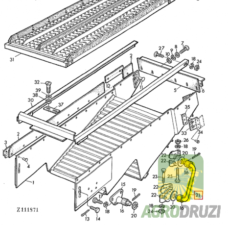 Кріплення грохота John Deere AZ19245