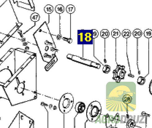 Вал елеватора 26x215mm Claas 735331 AGV