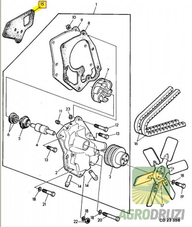 Прокладка помпи води John Deere T20243