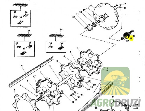 Зірочка барабана подвійна Z19 MF Б/В 414851M1