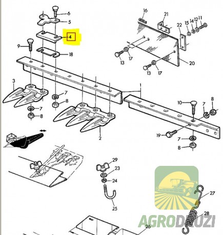 Направляюча пластина коси (товщина 1.1мм) John Deere Z32049