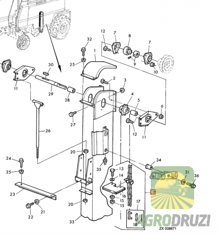 Ланцюг елеватора комплектний (JAG) John Deere AZ46273