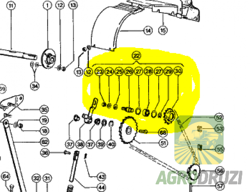 Зірочка з підшипником натяжна комплектна Z16  Claas 809052