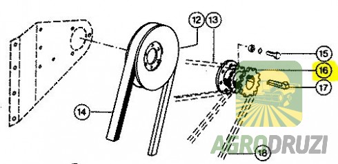 Зірочка подвійна з ступицею Z13/14 d=35mm СLAAS 673330