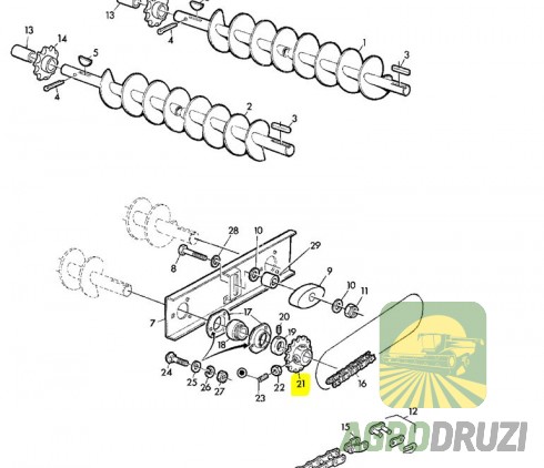 Зірочка Z20 fi25mm John Deere Z10955