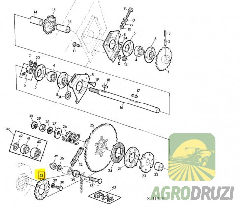 Зірочка Z26 8 отворів Tarmo John Deere Z10883