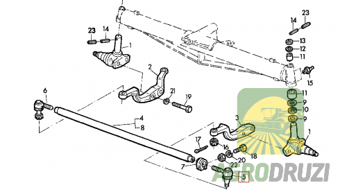 Накінечник рульового циліндра шарова опора John Deere AZ28778