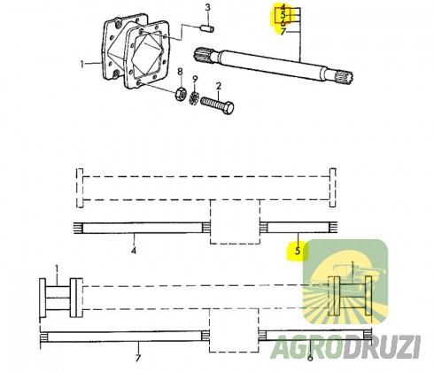 Піввісь права (AGV) L=295mm Z23 John Deere Z37938