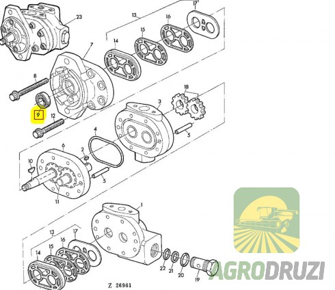 Сальник 22x32x7 Corteco NBR 12012007B  ущільнення помпи гідравлічної John Deere Z31038