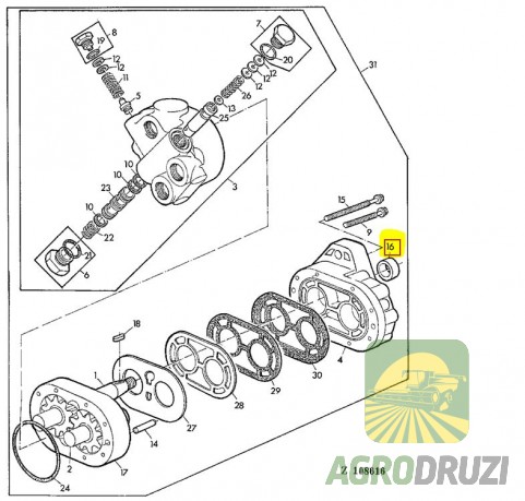 Сальник 22x32x7 Corteco NBR 12012007B  ущільнення помпи гідравлічної John Deere Z31038