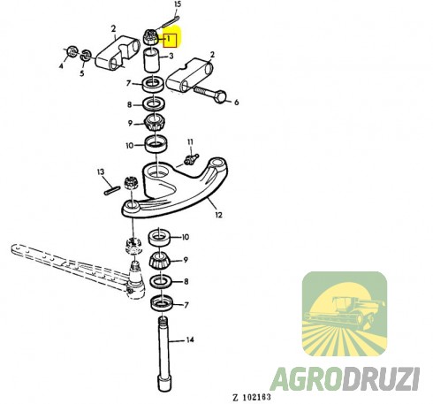 Гайка пальця косогону (з пластмасовим фіксатором) метрична M20x1.5 John Deere H34753