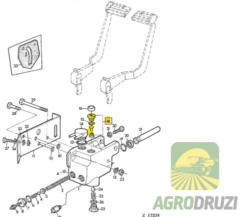Клапан гальм John Deere AL23836