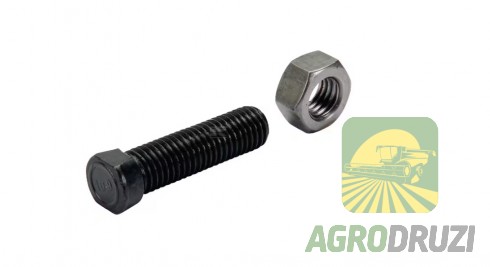 Болт плуга M12x50 (головка на 2 зрізи) міцн.10.9 + гайка Kverneland