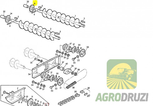 Зірочка елеватора Z8 fi30 John Deere Z11211