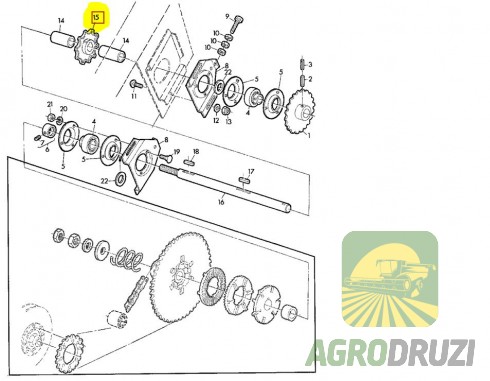 Зірочка елеватора Z8 fi30 John Deere Z11211