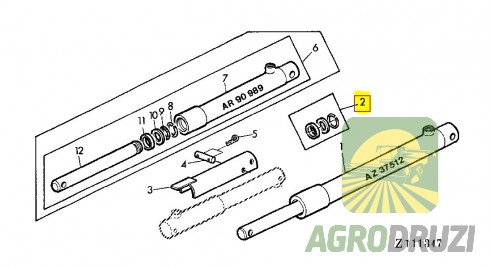 Ремкомплект циліндра жатки Tarmo (шток 44мм) John Deere (до циліндра AZ23716, AR90989)