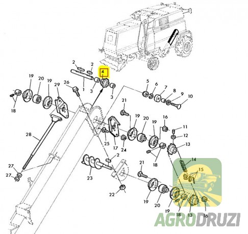 Зірочка елеватора Z8 d=30mm John Deere H128576