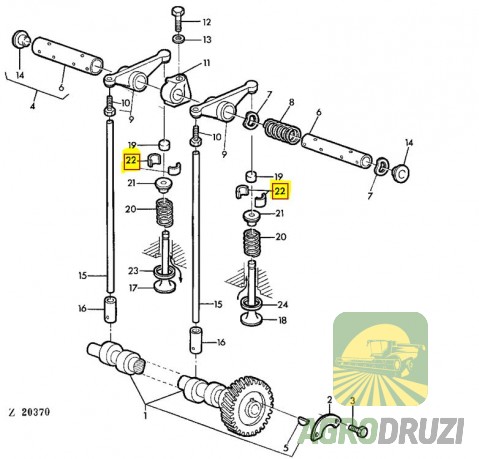 Замок клапана (пара) John Deere T20077