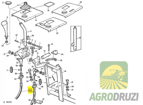 Трос переключення передач (Tarmo) L=2520mm John Deere AZ29788