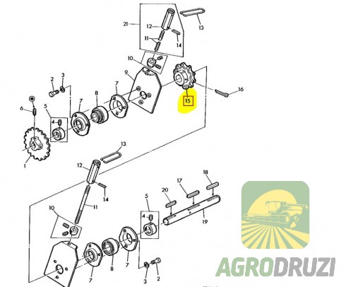 Зірочка елеватора AGV Z8 fi25mm крок 41.4мм John Deere Z11212