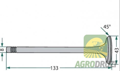 Клапан впускний Bepco двигуна Deutz F4L912, F6L912 02133731