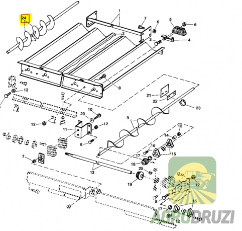 Шнек елеватора правий John Deere AH130424