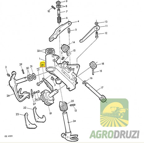 Пластина прижимна шнурка JOHN DEERE AE29900