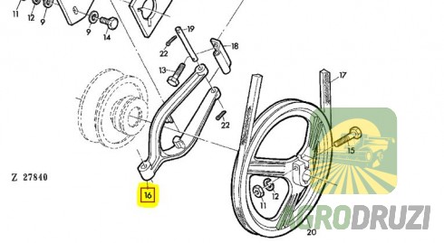 Вилка варіатора вітру Tarmo 240x134mm John Deere Z10857