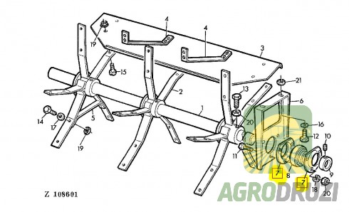 Корпус підшипника трикутний (половинка) John Deere P45502