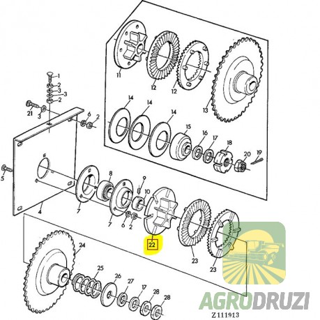 Кришка запобіжної муфти перевантаження d=30mm John Deere Z10846