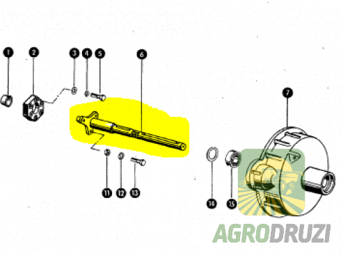 Вал гумової муфти трансмісії L=440mm Claas 790578