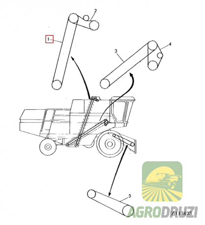 Ланцюг елеватора комплектний (JAG) John Deere AZ44111