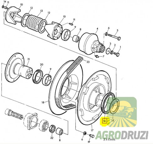 Сальник ущільнення 200x230x15mm Dichtomatik John Deere AZ37367
