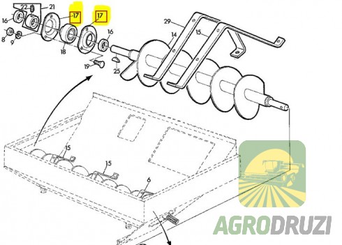 Корпус підшипника трикутний (половинка) John Deere P45502