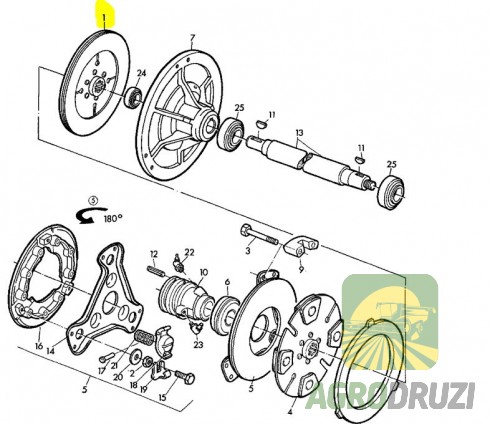 Диск зчеплення Tarmo D=250mm d=29/35mm John Deere 530, 730, 950, 630