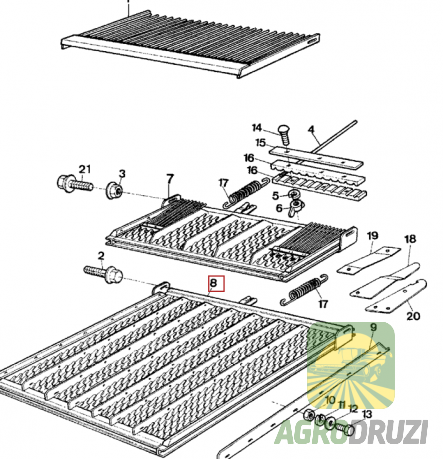 Сито жалюзійне верхнє оцинковане Tarmo 1230x1520mm John Deere AZ22798