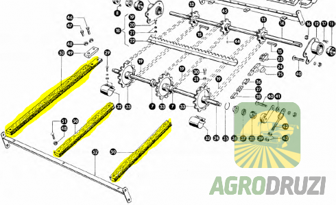 Направляюча ланцюга похилої камери L=848mm Claas 680575