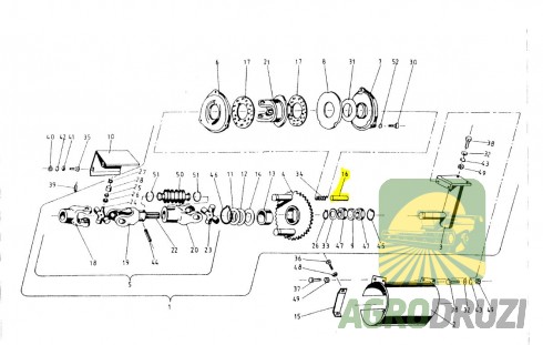 Палець зірочки муфти підбирача Sipma 2010-130-151