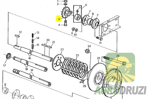 Зірочка приводу жатки Z14 fi35мм John Deere Z10661