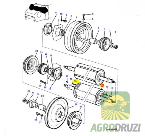 Відбійний бітер комбайнів  Massey Ferguson 206, 240 1604207M91