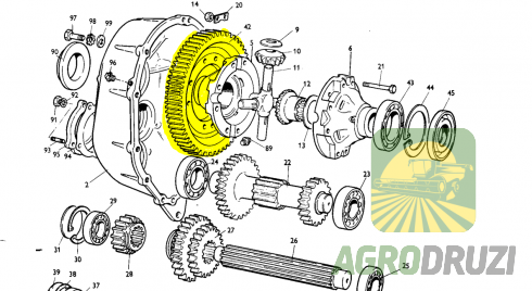 Шестерня коробки передач Z61 Massey Ferguson 230204M1