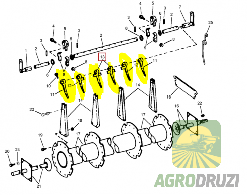 Палець мотовила John Deere AH153175