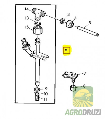 Форсунка пальчикова Bepco (на двигуни без турбо) John Deere AR89563