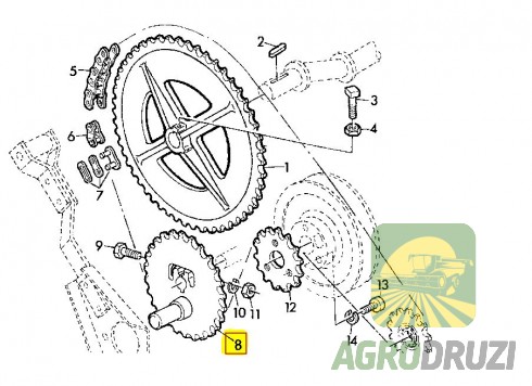 Зірочка cоломотрясів Z29 (AGV) John Deere Z11378